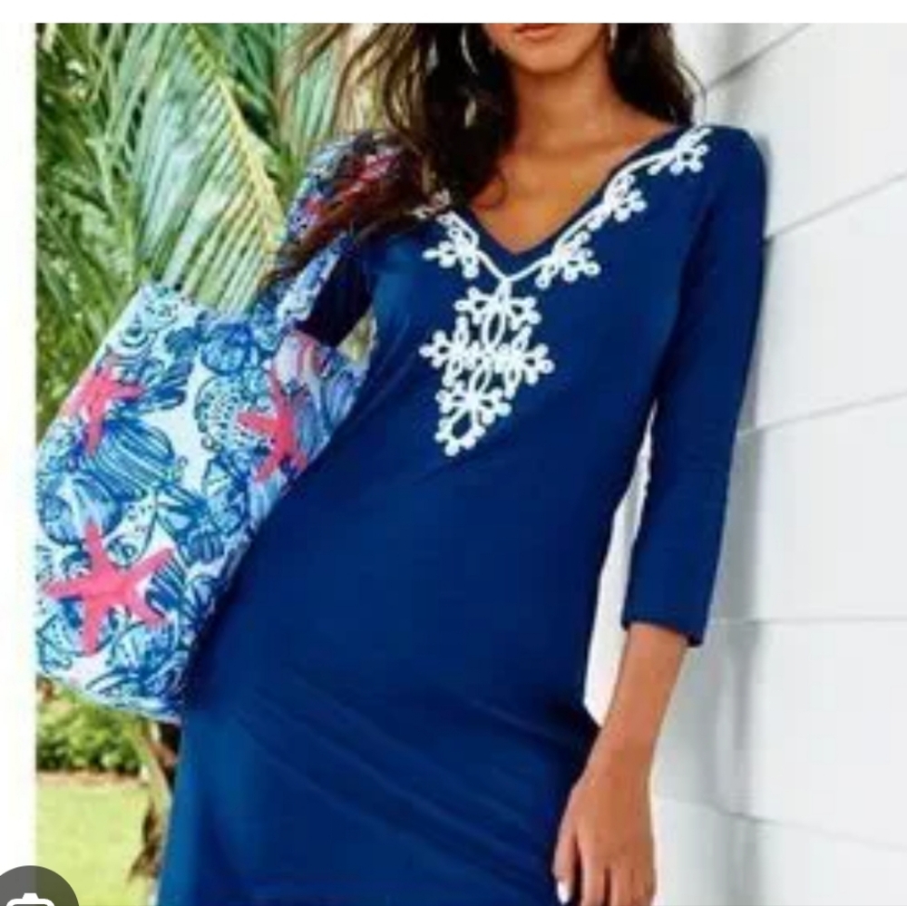 Lilly Pulitzer Marina Shift Dress Blue Sz M